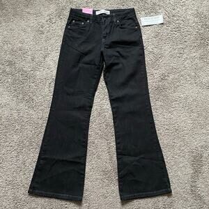 Faded Glory Girls Size 14 Slim Stretch Flare Black Jeans- NWT